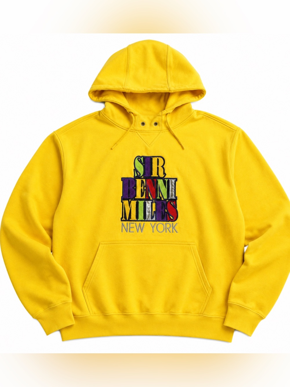 Sir Benni Miles Vintage Y2K Hip Hop Hoodie Yellow XL
